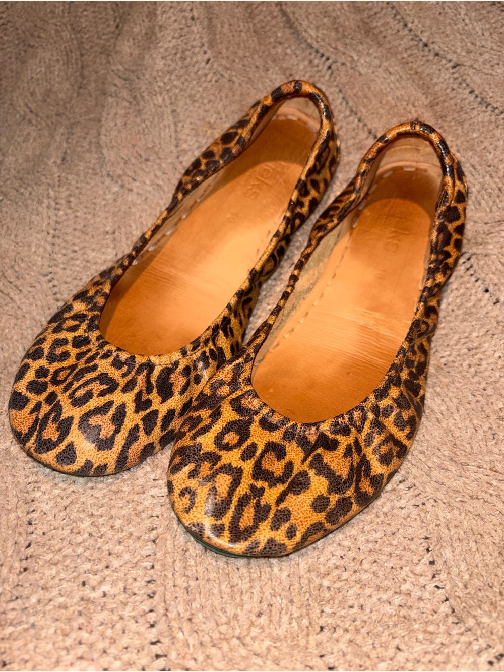 Tieks Leopard Print Leather Ballet Flats Women’s Size 10 US
